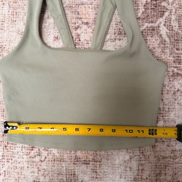 ALO Yoga Ribbed crop tank with built in Bra in light sage green. Size small - Picture 16 of 16